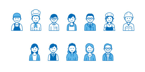 People of various occupations, jobs and ages | Minimalistic vector illustration icons