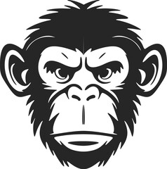 A stylish monkey logo in black and white for your brand. © LoFi J.