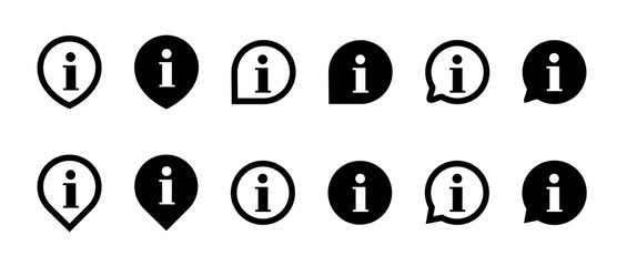 Information. Information icon collection. Info icons set. Info button. Web ui design. Vector graphic