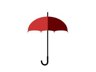 フラットデザインの赤い傘のイラスト