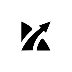 minimalistict letter K and arrow logo  design unique