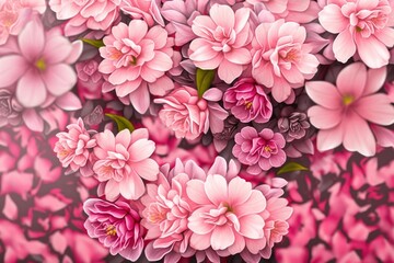 Rose Garden: Stunning Pink Floral Wallpaper, Generative AI