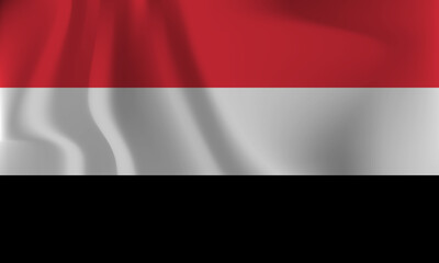 Flag of Yemen, with a wavy effect due to the wind.