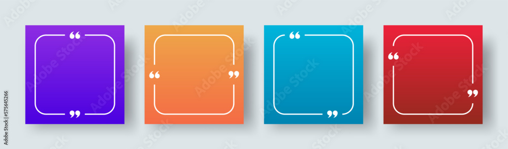 Canvas Prints quote template set. blank quote frames vector