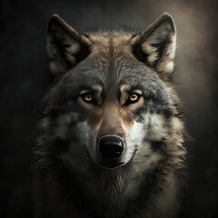 Fototapeta premium gray wolf canis lupus
