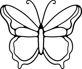 Tattoo art butterfly hand drawing and sketch with line art illustration hand drawn stickers