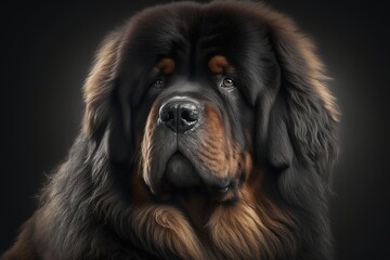 Beautiful big tibetan mastiff dog, generative ai - obrazy, fototapety, plakaty
