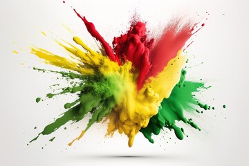 colorful color paint powder explosion on isolated studio background. Generation AI