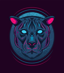 Vintage sports club logotype a cougar or panther