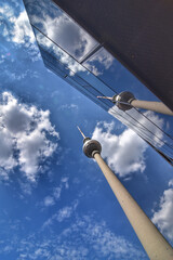 Low angle view of the Berlin Television Tower