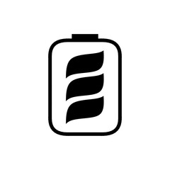 eco battery. Eco-friendly electric battery for alternative renewable energy sources. Vector single icon design.