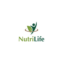 Nutri Life logo people natural symbols leaf