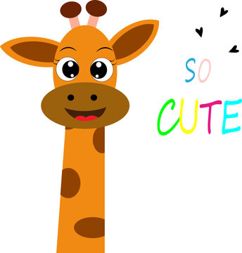 cute baby giraffe vector illustration
