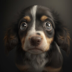 Dog with cute eyes watching in front of you. AI generated image