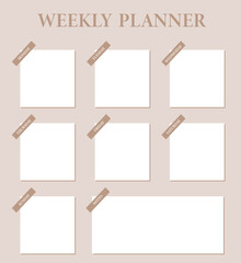 Weekly planner for schedule, plans, goals and notes.