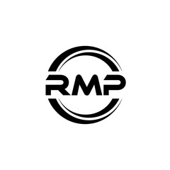 RMP letter logo design with white background in illustrator, vector logo modern alphabet font overlap style. calligraphy designs for logo, Poster, Invitation, etc.