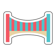 Sticker BRIDGE design vector icon