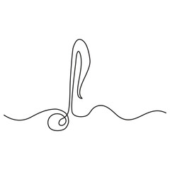 Musical note one line. White background.
