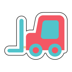 Sticker FORKLIFT design vector icon