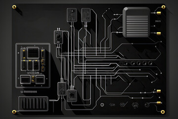 circuit board background, Black circuit diagram, circuit, board, vector, computer, illustration, icon, technology, design, set, alphabet, chip, symbol, electronic, printed, science, pattern,