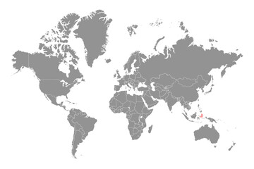 Fototapeta na wymiar Molucca Sea on the world map. Vector illustration.