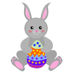 easter bunny with easter eggs