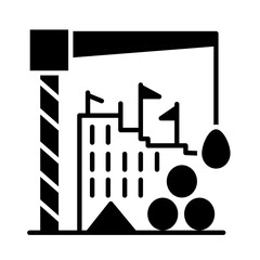 Solid CONSTRUCTION design vector icon