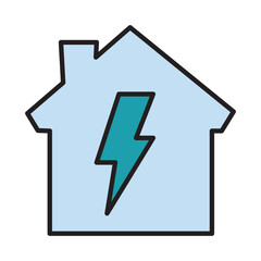 Filled Line ELECTRIC INTALATION design vector icon