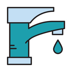 Filled Line FAUCET design vector icon