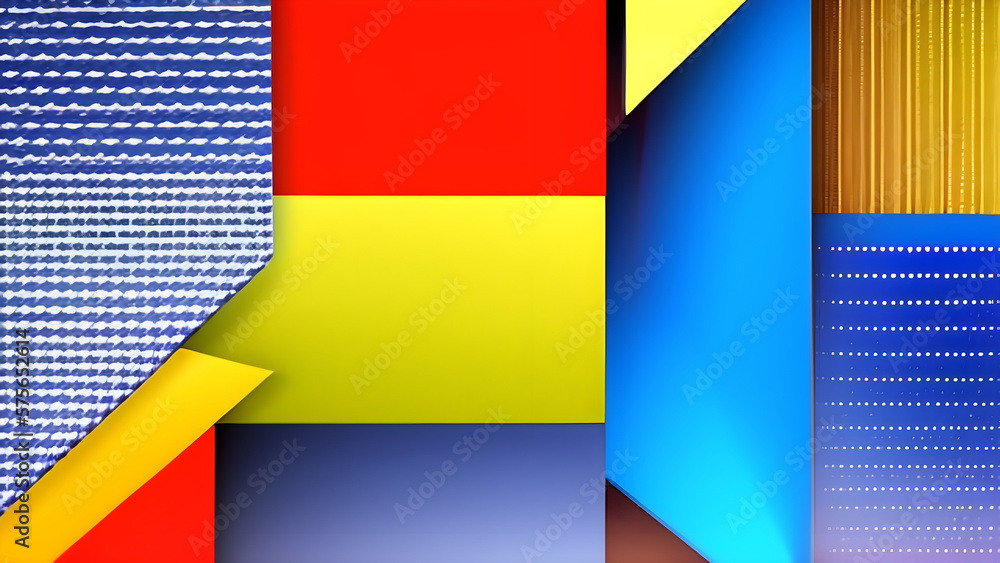 Leinwandbilder abstract colorful background with multiple shape object pattern - ai generative.