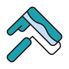 Filled Line PAINT ROLLER design vector icon