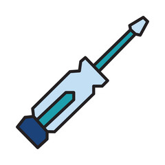 Filled Line SCREWDRIVER design vector icon