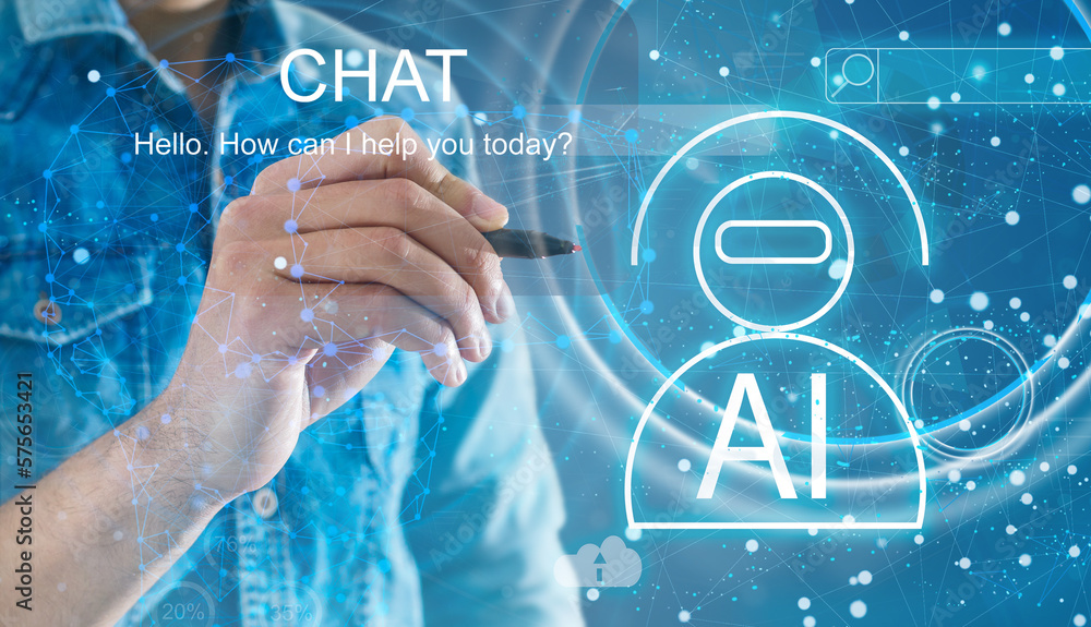 Poster artificial intelligence industry integration iot industrial business web computing concept. ai facto