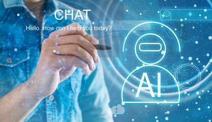 Artificial intelligence industry integration iot industrial business web computing concept. AI...