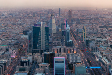 Kingdom of Saudi Arabia landscapes during the day - Al Faisaliah Tower - Riyadh skyline - Riyadh...