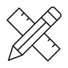 PENCIL AND RULER design vector icon