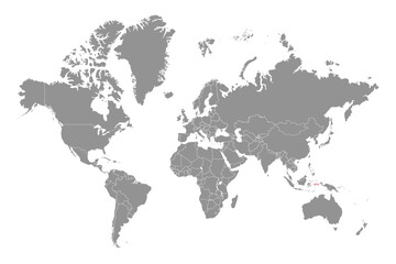 Fototapeta na wymiar Seram sea on the world map. Vector illustration.
