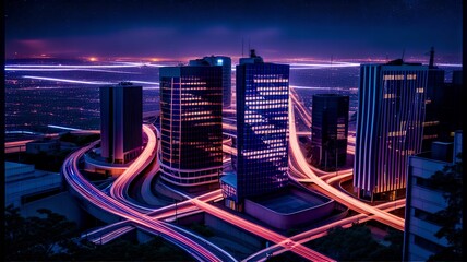 landscape view of modern future city, generative art by A.I.