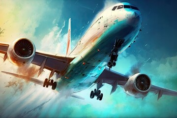 Fototapeta premium Airplanes. Generative AI