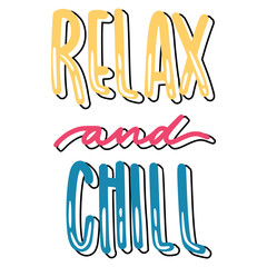 Relax And Chill Sticker. Chill Out Lettering Stickers