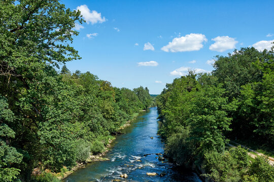 Blick in die Reinacher Heide mit Fluss Birs