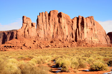 Fototapeta premium Scattered Snow Monument Valley Arizona USA Navajo Nation