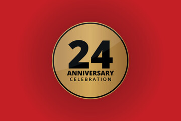 24 years anniversary celebration background design vector