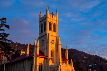 The church, Shimla, during sunset