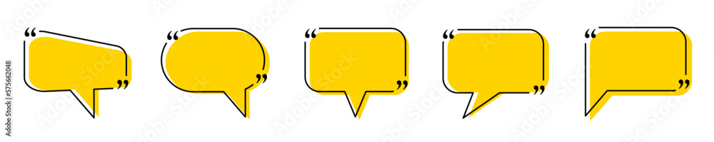 Poster set quote box frame, texting quote blank template boxes, design boxes quotation bubble blog symbols,