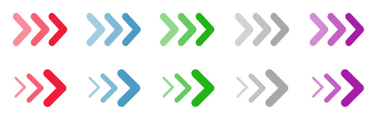 Fototapeta premium Arrow set icon. Colorful arrows symbols. Collection arrow sign isolated - for stock