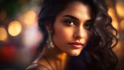 Beautiful brunette woman - Generative ai