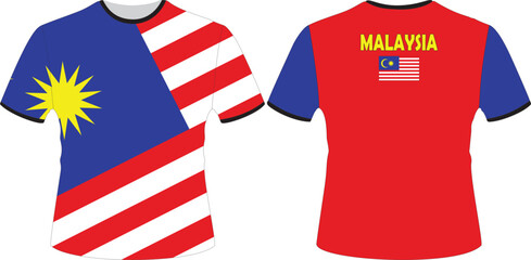 T Shirts Design with Malaysia Flag Vector