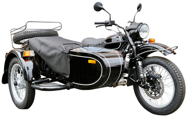motorcycle with sidecar isolated