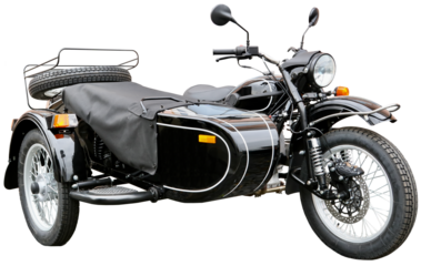 motorcycle with sidecar isolated